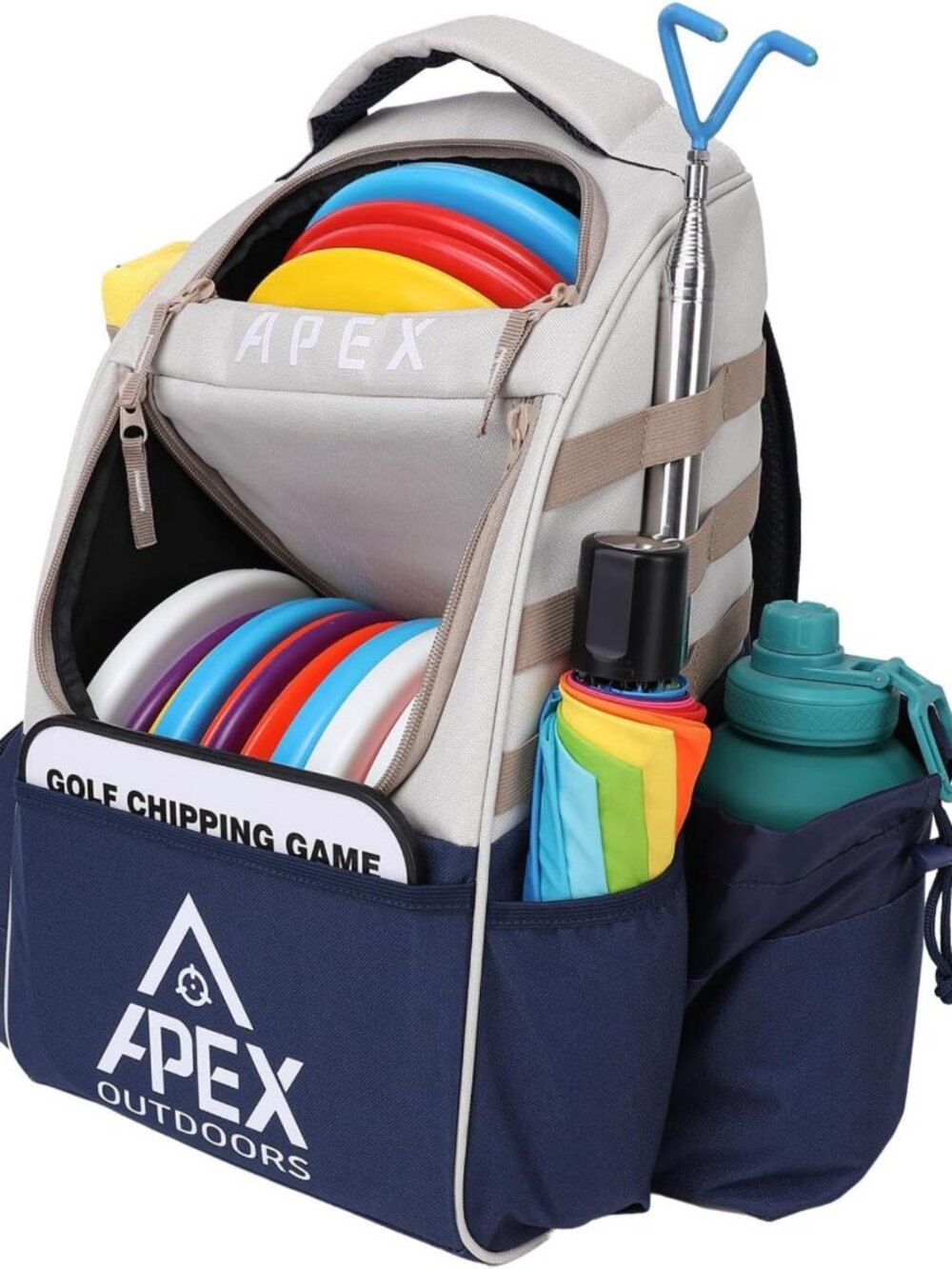 Large Disc Golf Backpack - Holds 21+ Discs, Durable, Lightweight, Multiple